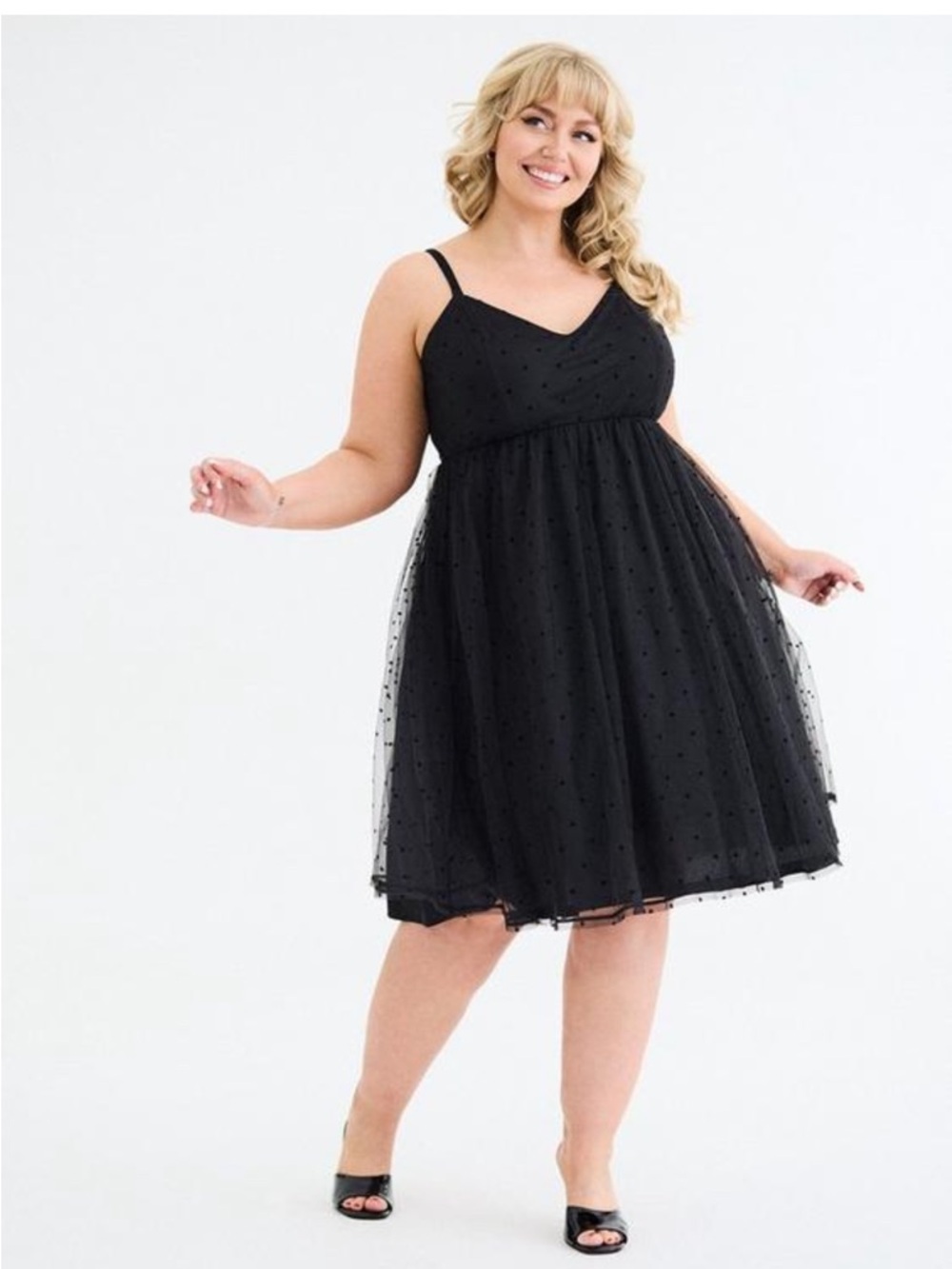 torrid Black Polka Dot Tulle Mini Dress